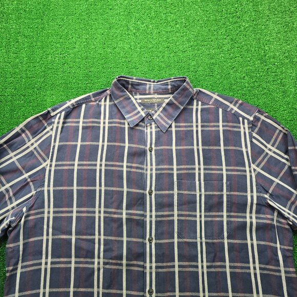Banana Republic Shirt Mens XL Blue Plaid Button Up Camden Luxe Flannel Preppy - Picture 2 of 10